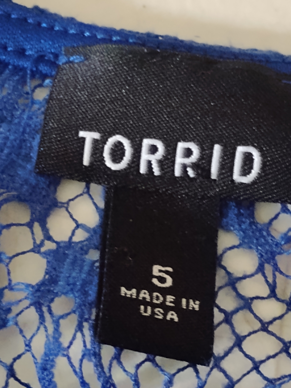 Torrid Royal Blue Crochet Lace Top - Picture 2 of 3